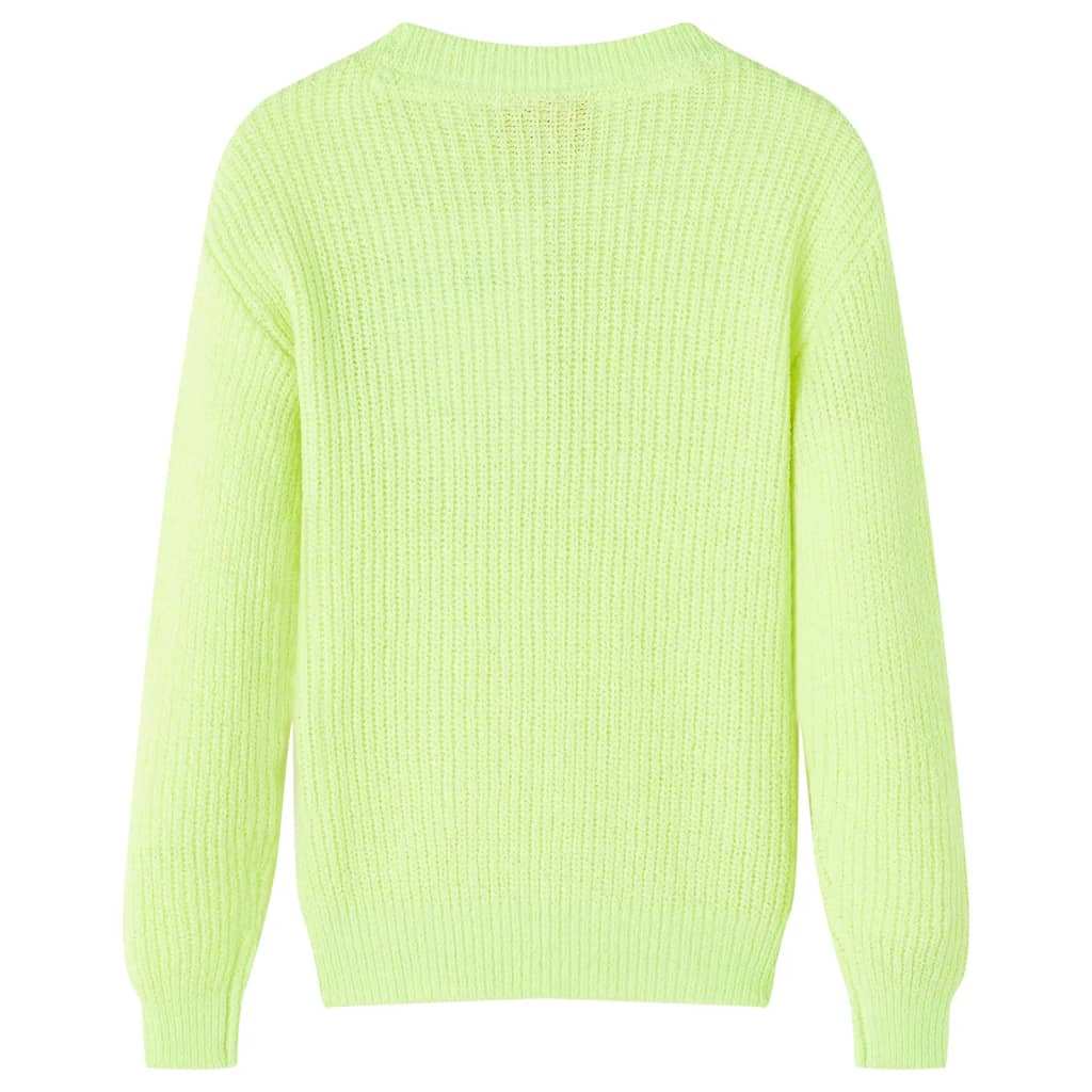 Dječji džemper pleteni neonskožuti 128