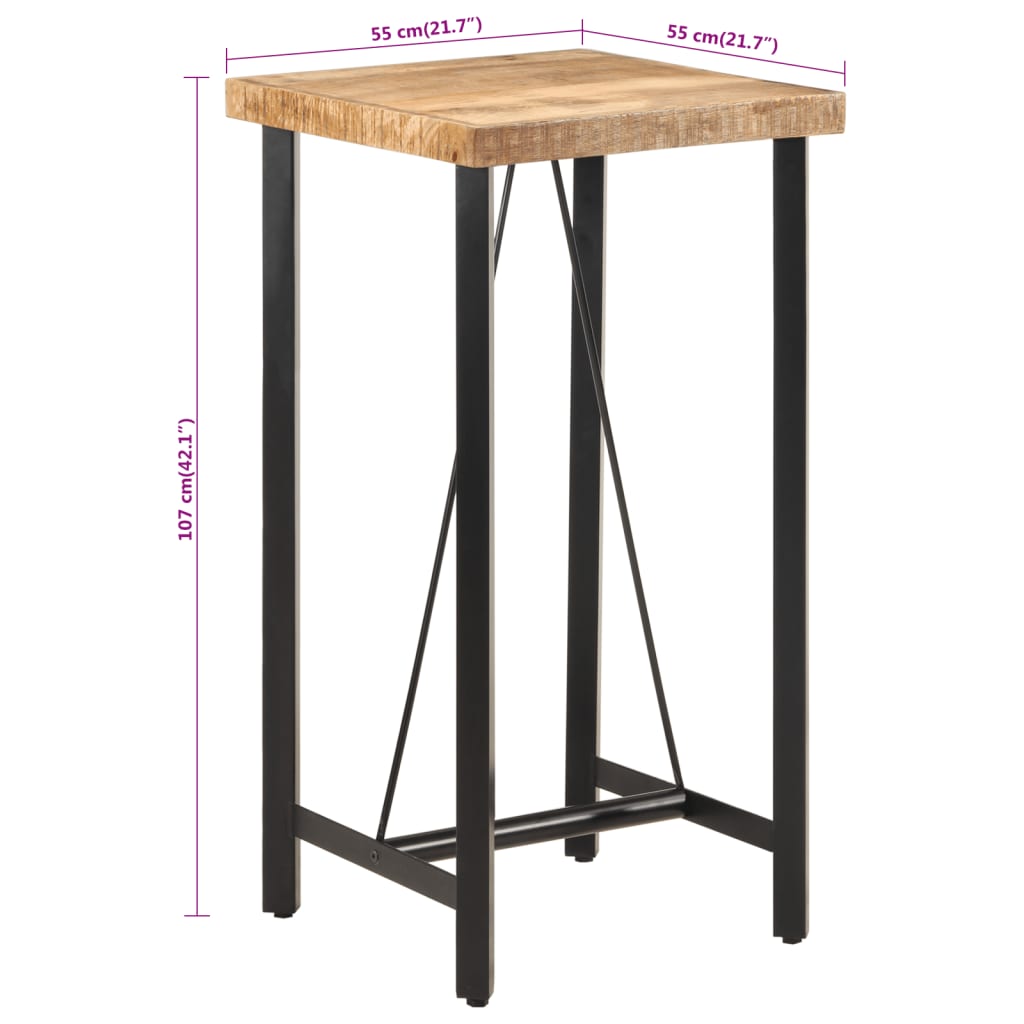 Barski stol 55x55x107 cm masivno drvo manga i željezo