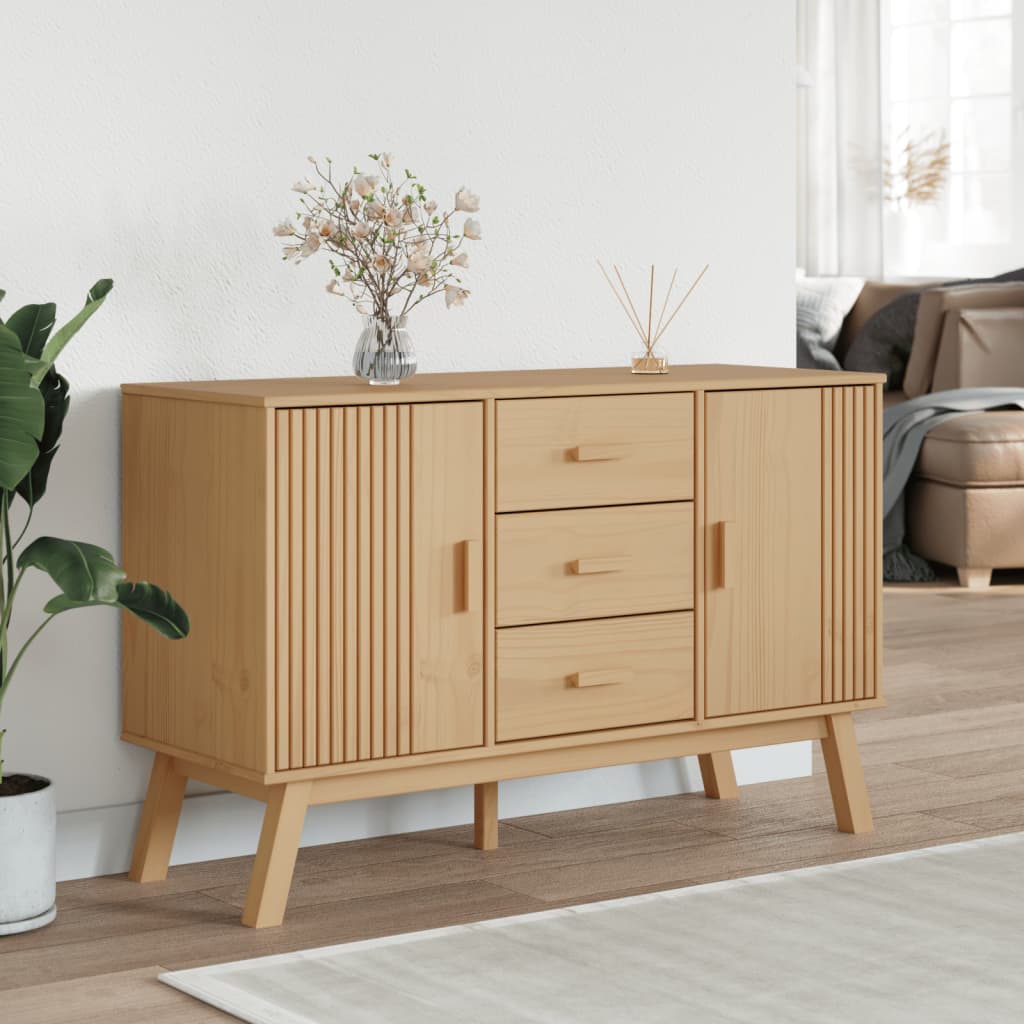 Komoda OLDEN smeđa 114 x 43 x 73,5 cm od masivne borovine