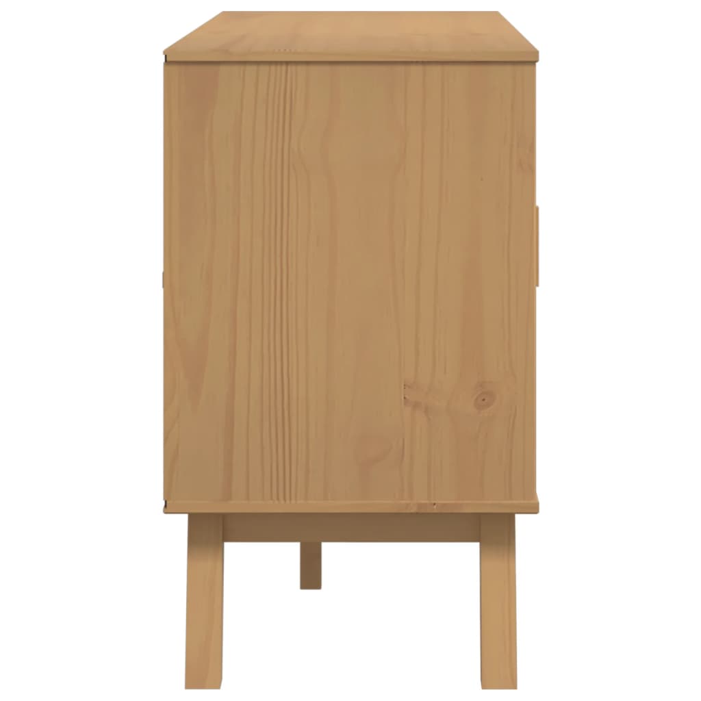 Komoda OLDEN sivo-smeđa 114 x 43 x 73,5 cm od masivne borovine