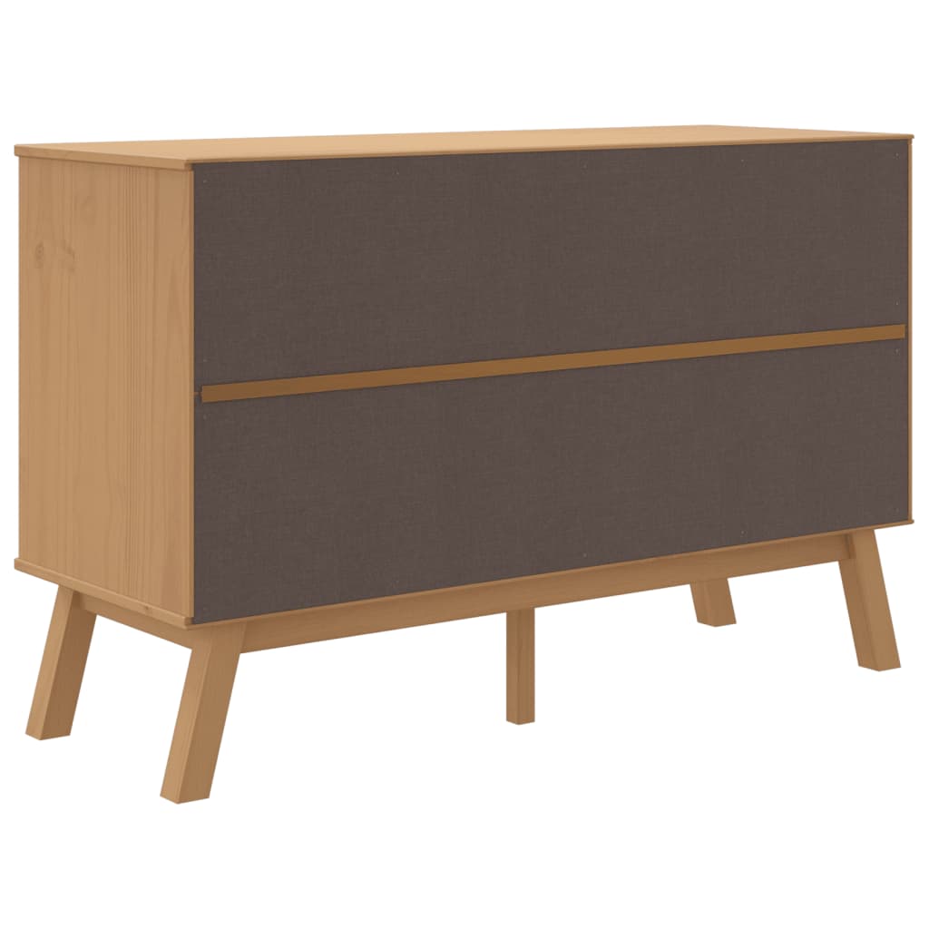 Komoda OLDEN sivo-smeđa 114 x 43 x 73,5 cm od masivne borovine