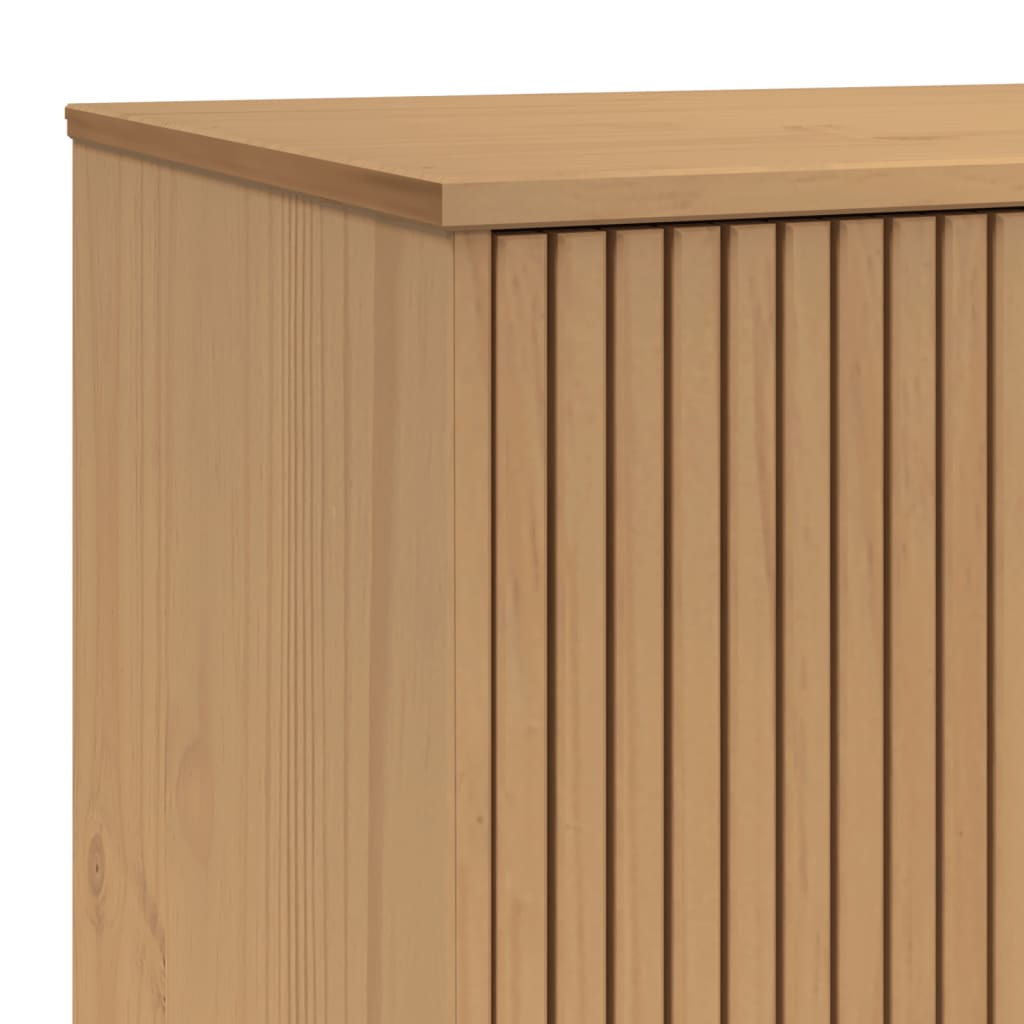 Komoda OLDEN sivo-smeđa 114 x 43 x 73,5 cm od masivne borovine