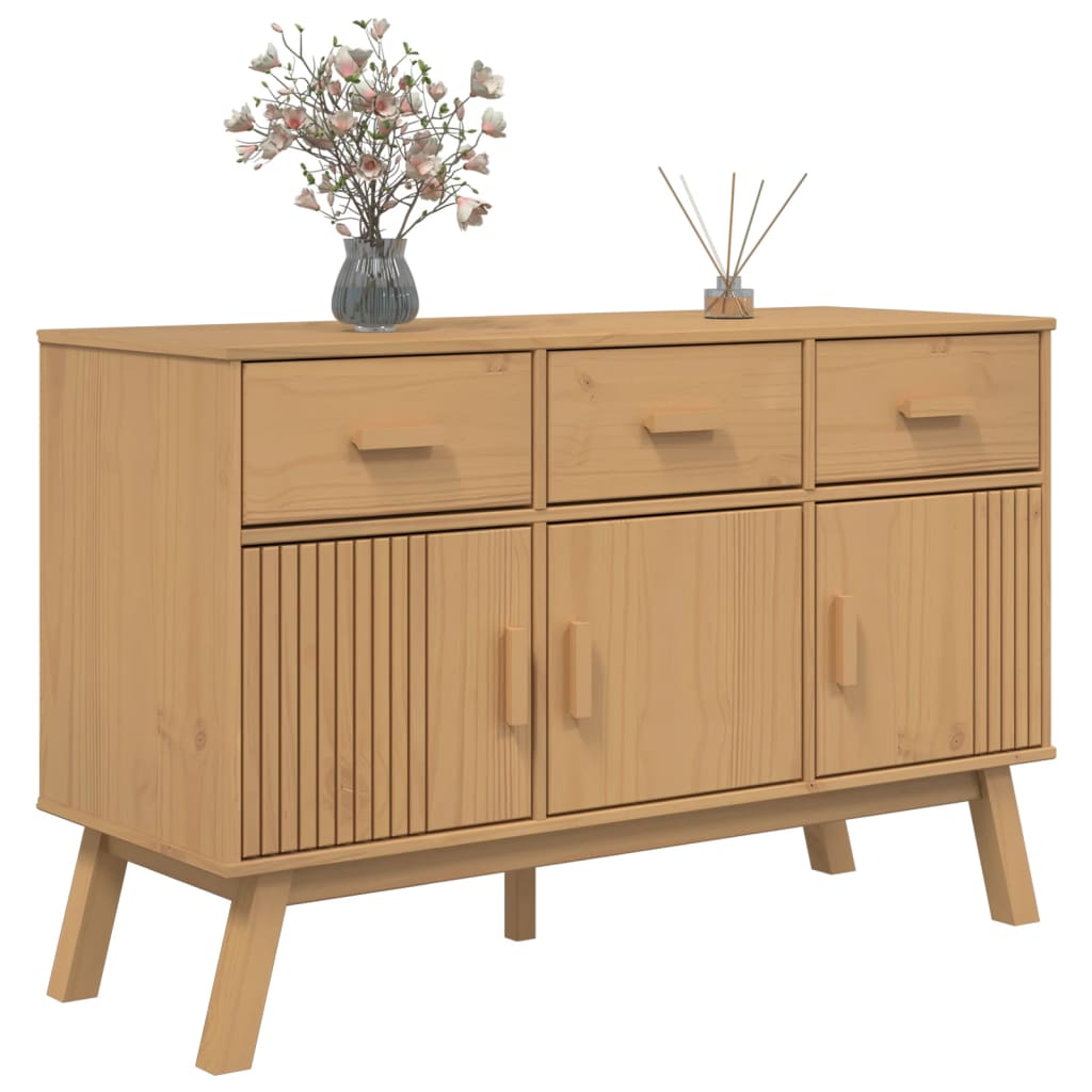 Komoda OLDEN smeđa 114 x 43 x 73,5 cm od masivne borovine