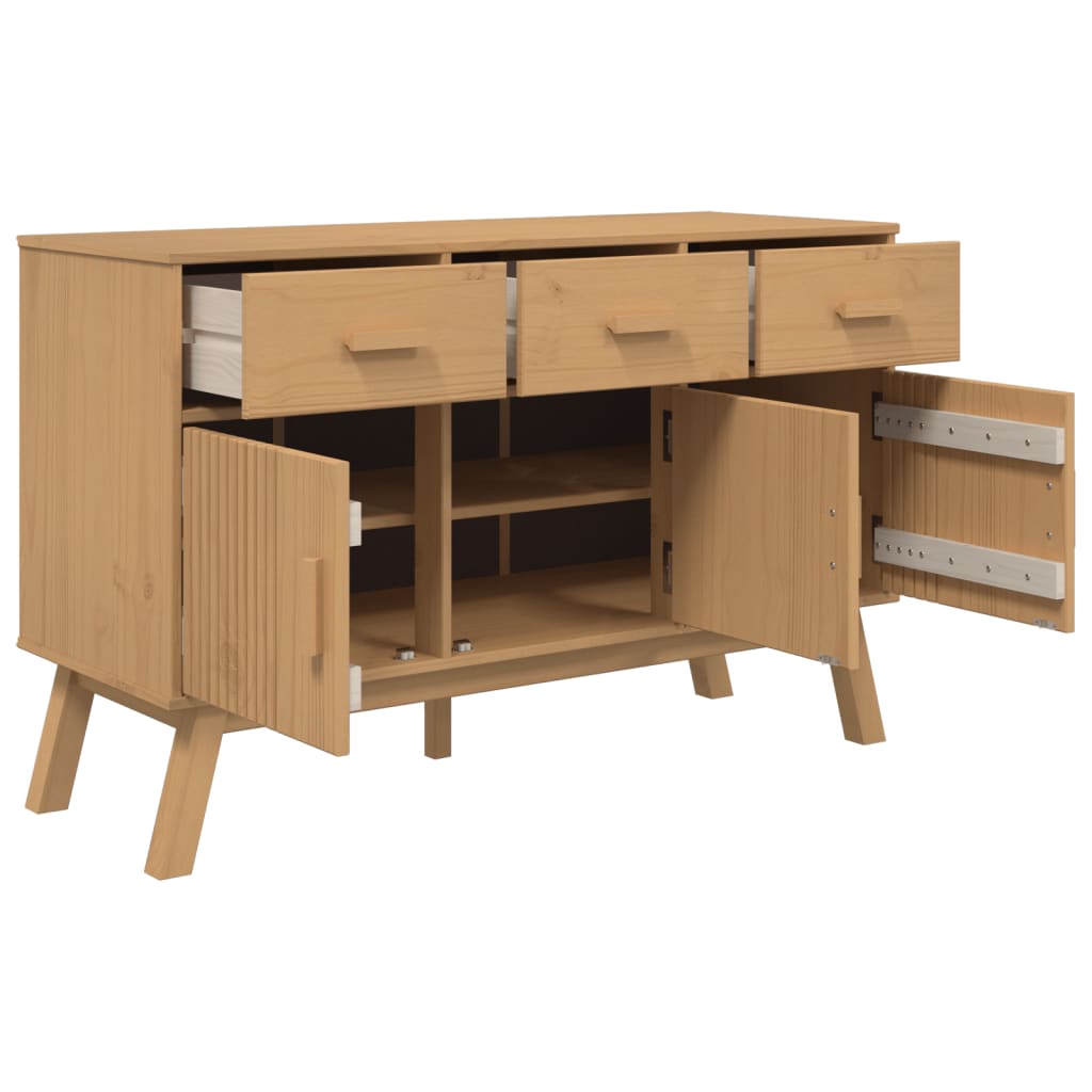 Komoda OLDEN smeđa 114 x 43 x 73,5 cm od masivne borovine