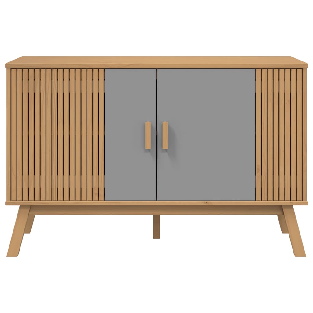 Komoda OLDEN sivo-smeđa 114 x 43 x 73,5 cm od masivne borovine