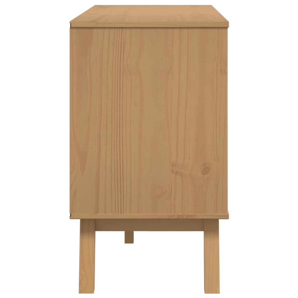 Komoda OLDEN sivo-smeđa 114 x 43 x 73,5 cm od masivne borovine
