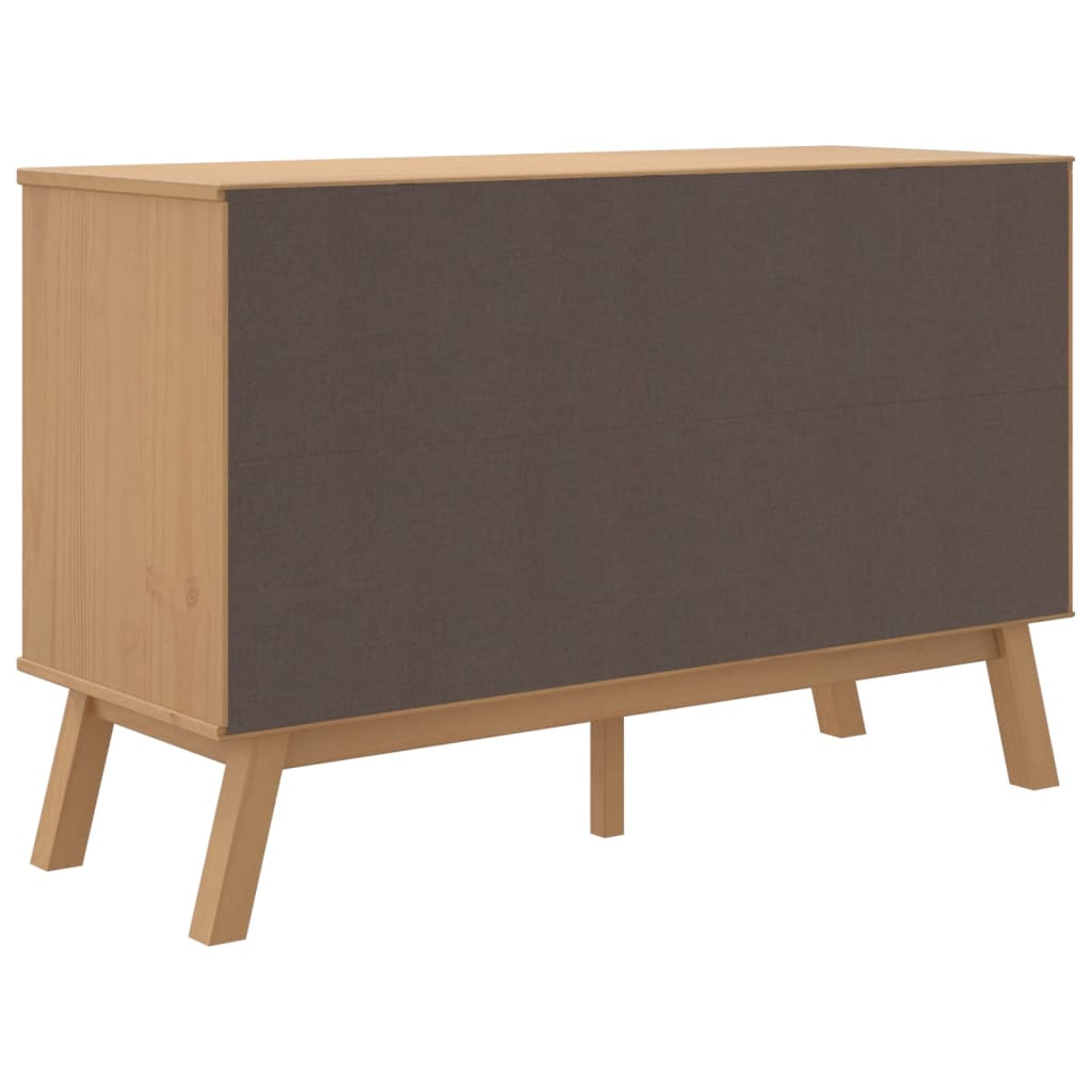 Komoda OLDEN sivo-smeđa 114 x 43 x 73,5 cm od masivne borovine
