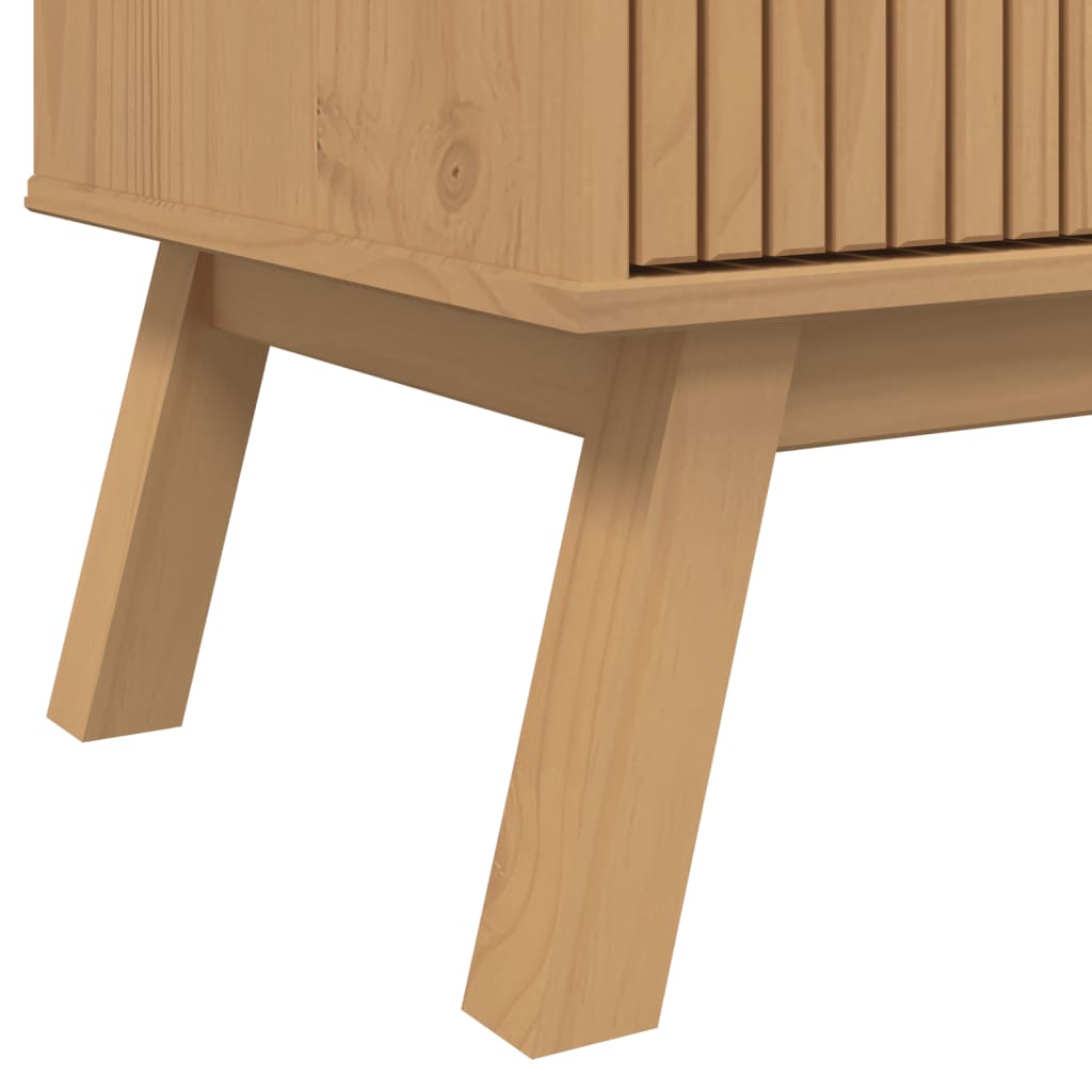 Komoda OLDEN bijelo-smeđa 114x43x73,5 cm od masivne borovine