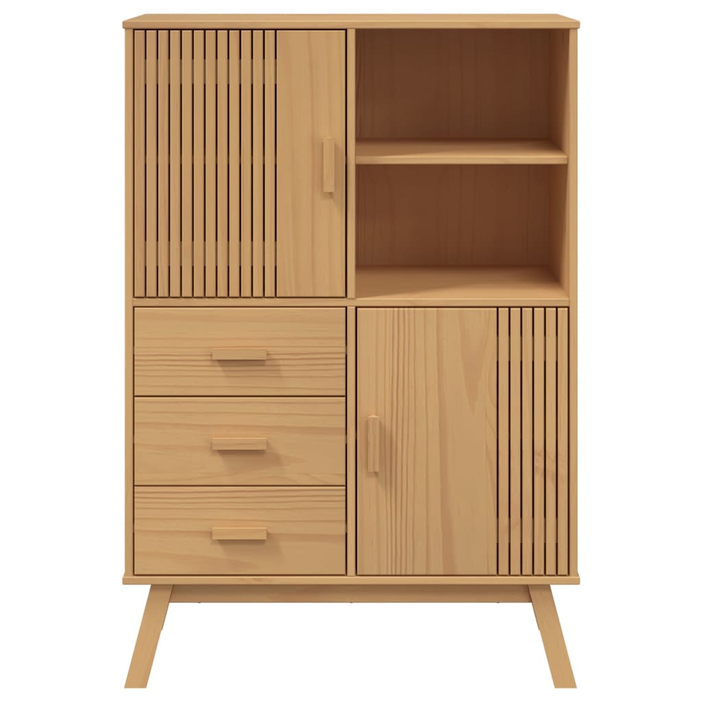 Visoka komoda OLDEN smeđa 85 x 43 x 125 cm od masivne borovine