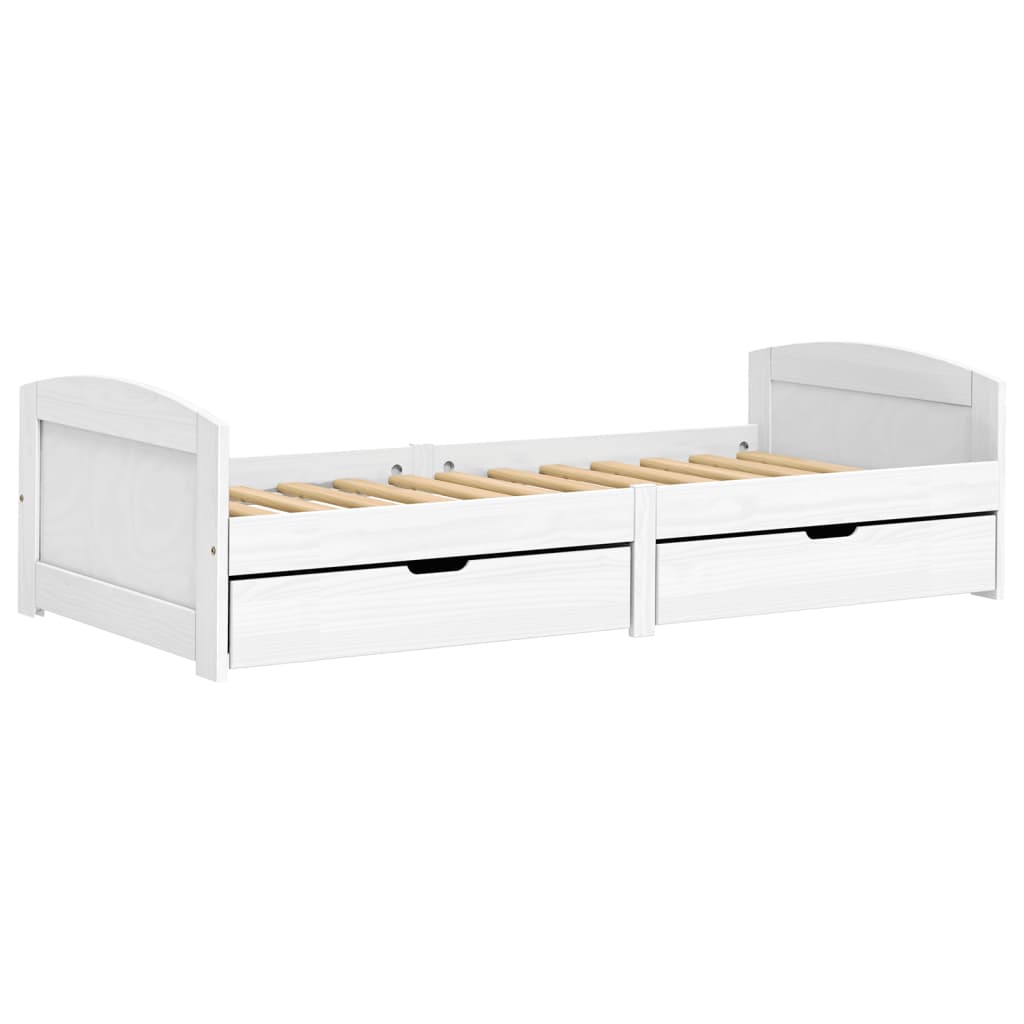 Dnevni ležaj s 2 ladice IRUN bijeli 90x200 cm masivna borovina