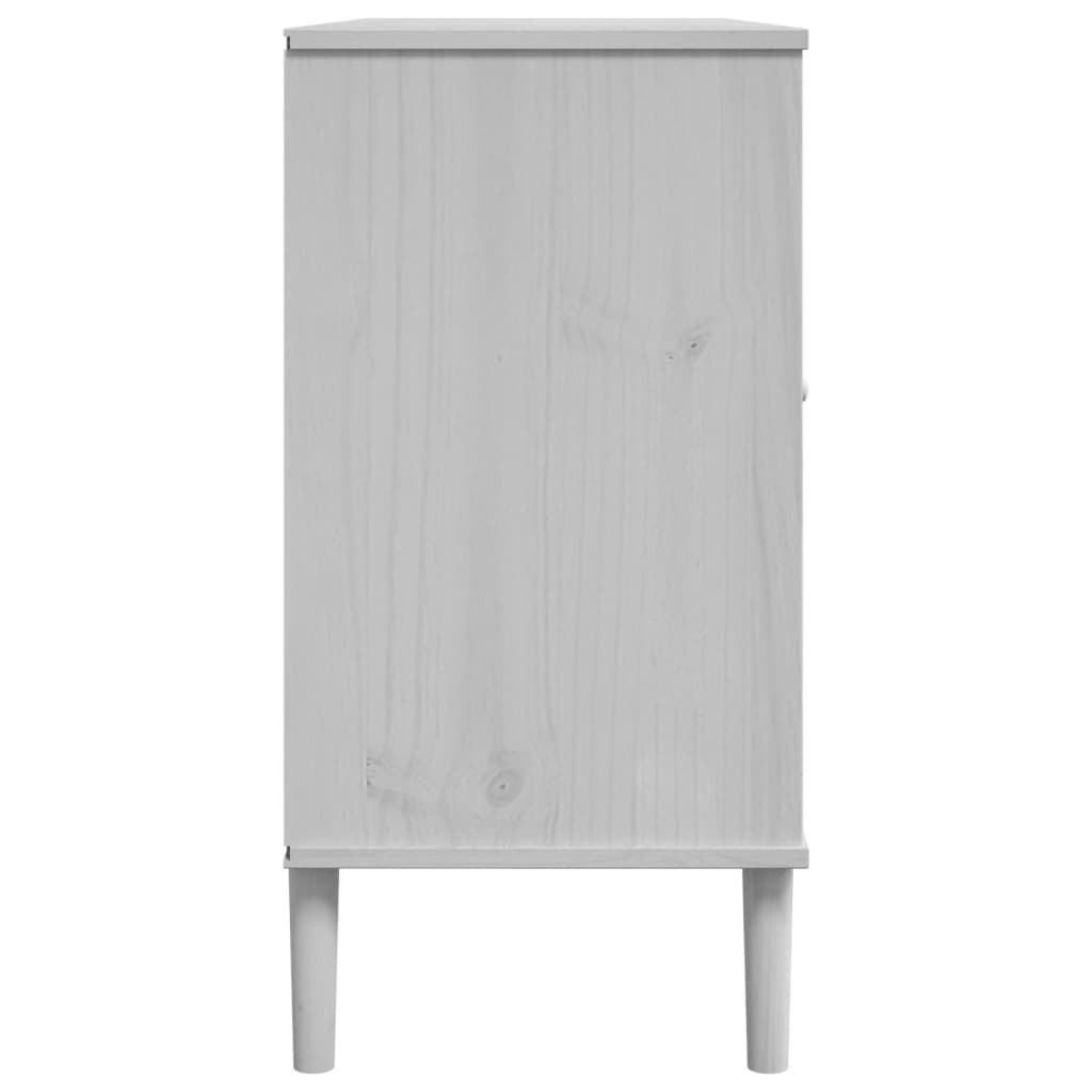 Komoda SENJA bijela izgled ratana 112x40x80 cm masivna borovina