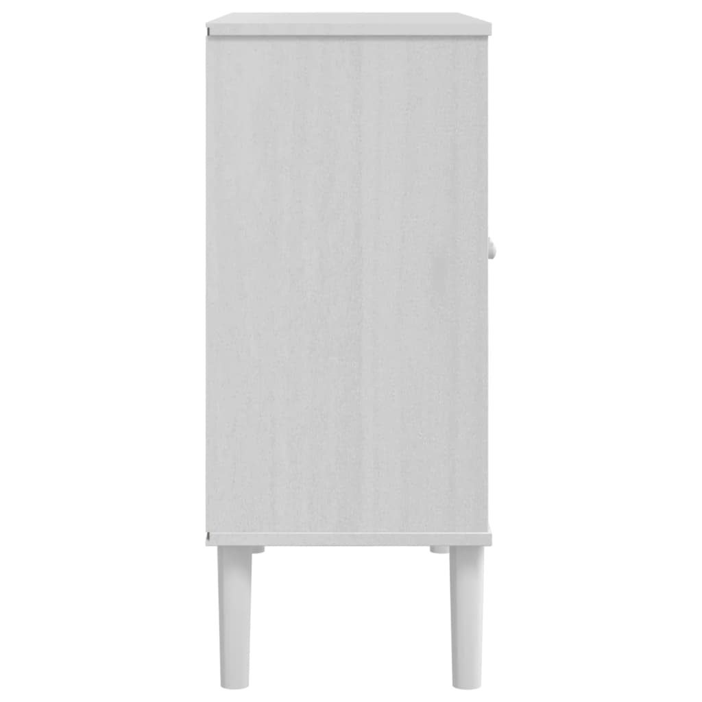 Komoda SENJA bijela izgled ratana 80x35x80 cm masivna borovina