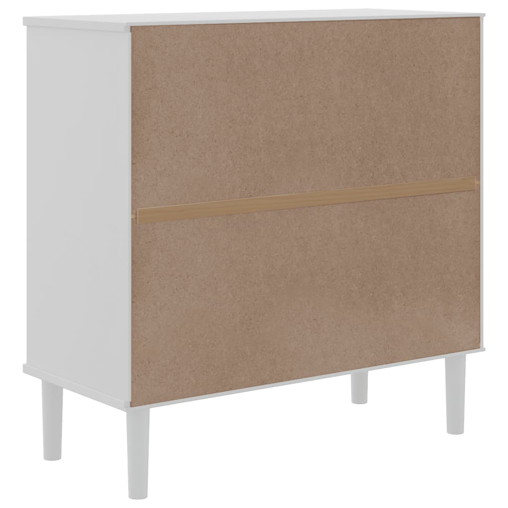 Komoda SENJA bijela izgled ratana 80x35x80 cm masivna borovina