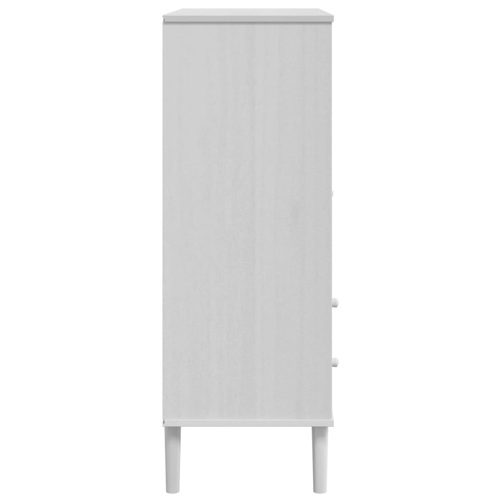Visoka komoda SENJA bijela izgled ratana 90x40x112 cm borovina
