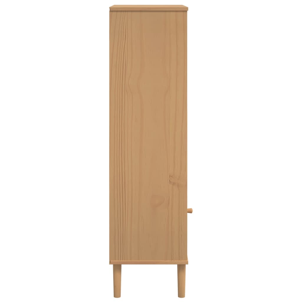 Regal za knjige SENJA izgled ratana smeđi 60x35x130 cm borovina
