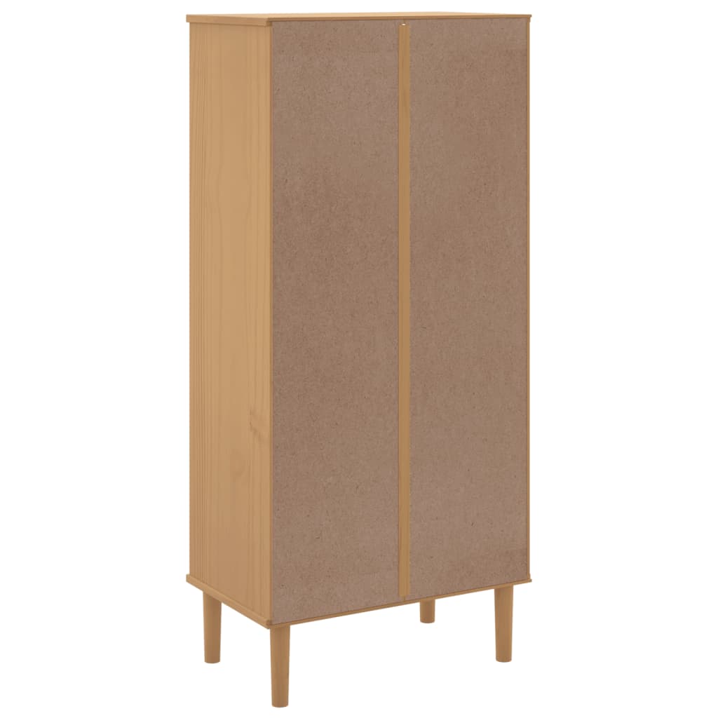 Regal za knjige SENJA izgled ratana smeđi 60x35x130 cm borovina