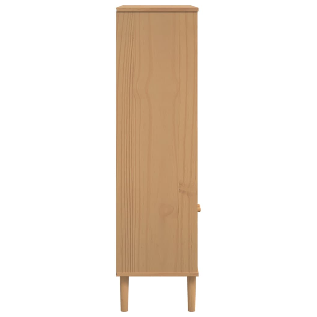 Regal za knjige SENJA izgled ratana smeđi 90x35x130 cm borovina
