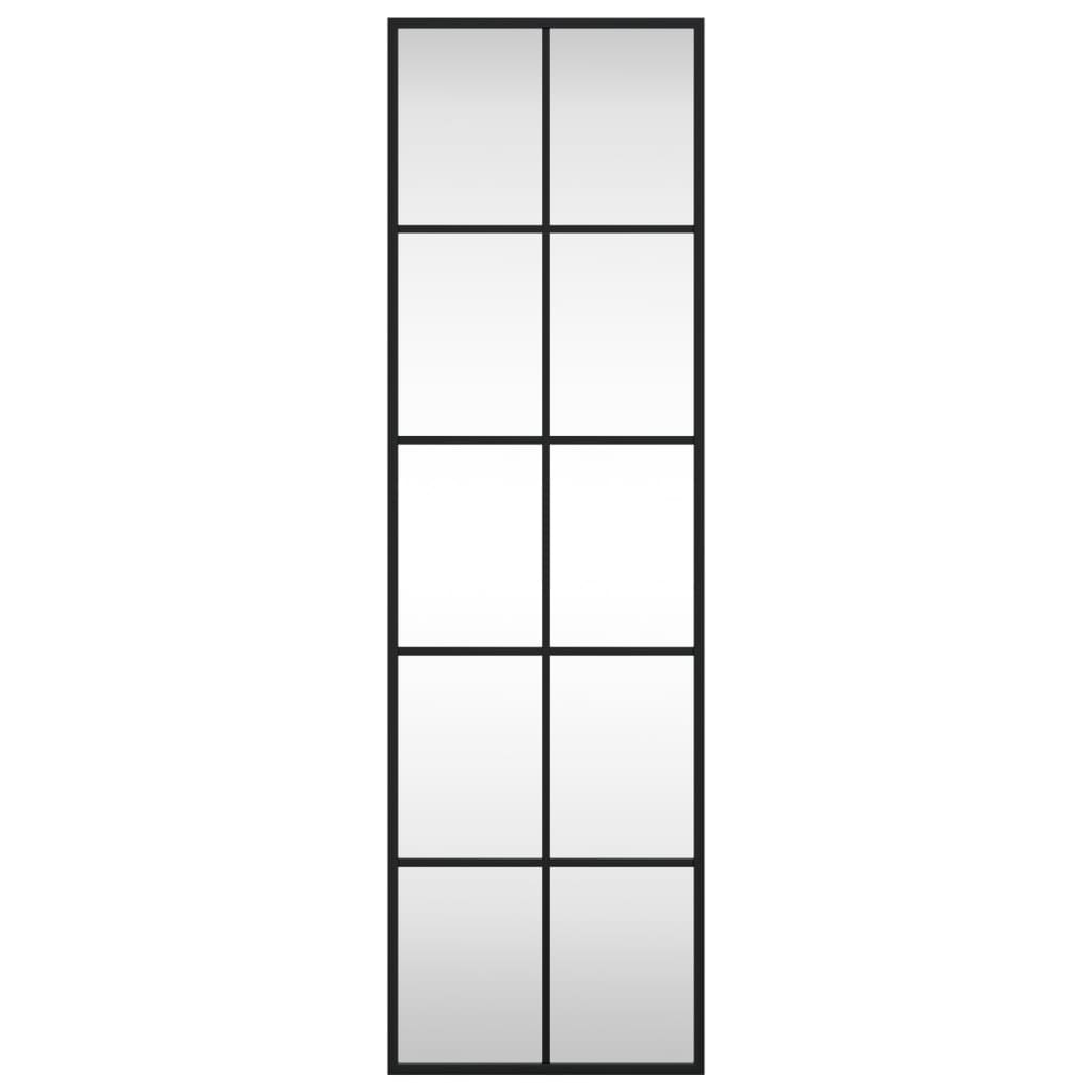 Zidno ogledalo crno 30 x 100 cm pravokutno željezno