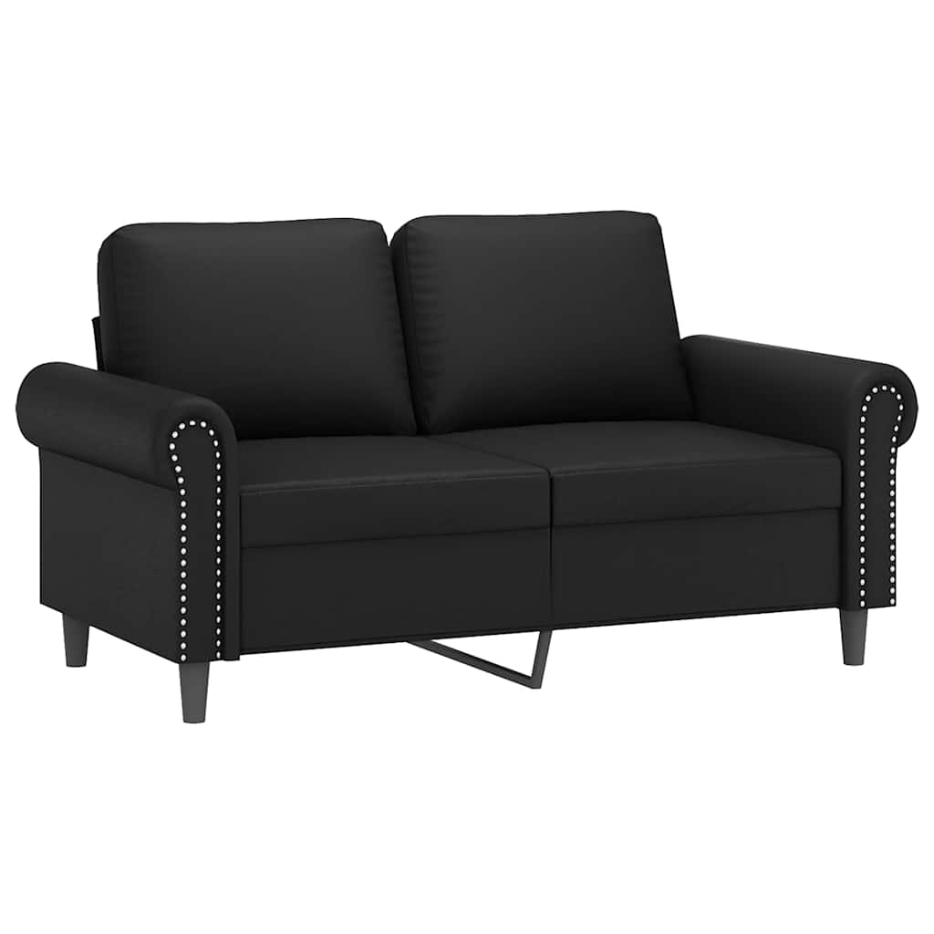 Dvosjed od tkanine crni 120 cm od umjetne kože