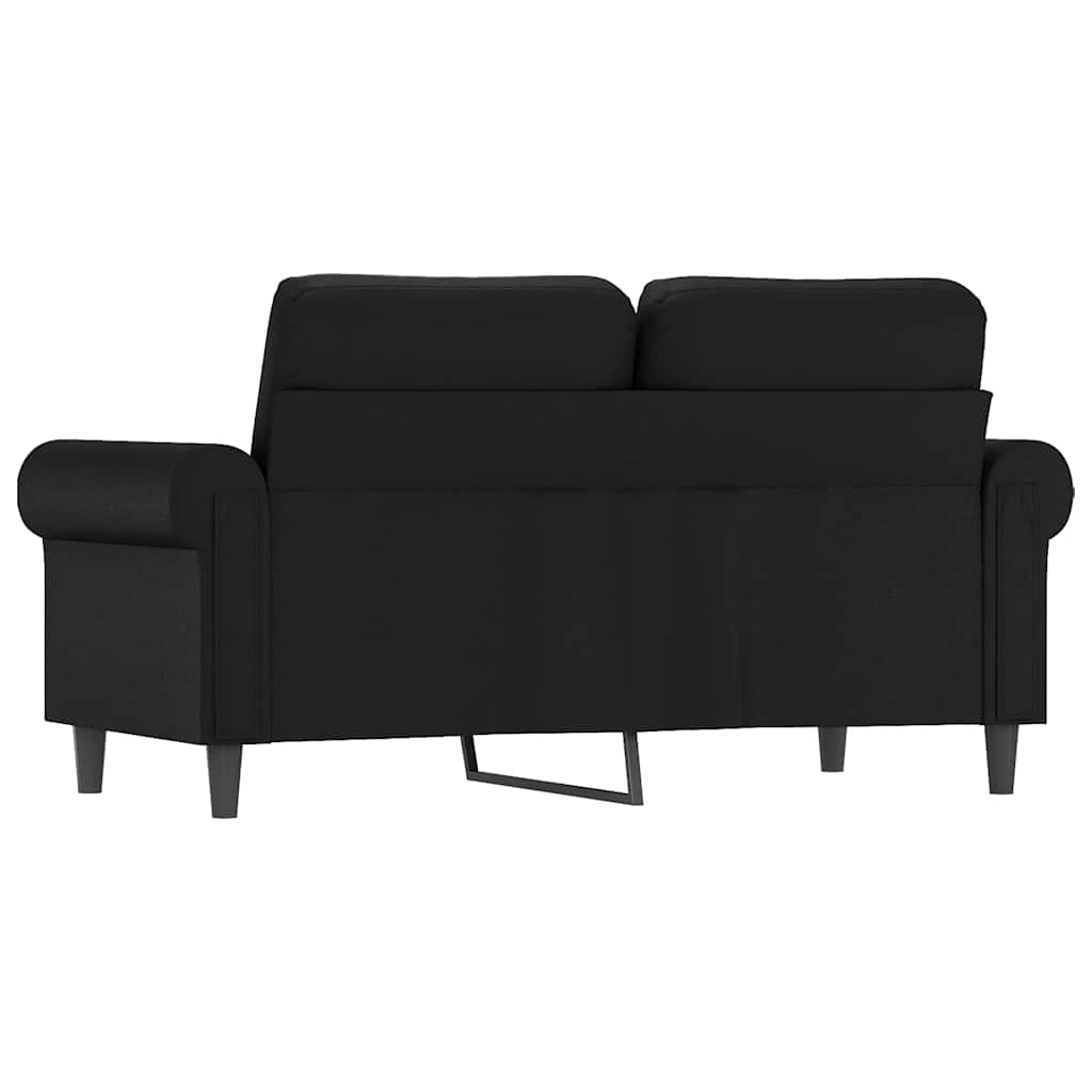 Dvosjed od tkanine crni 120 cm od umjetne kože