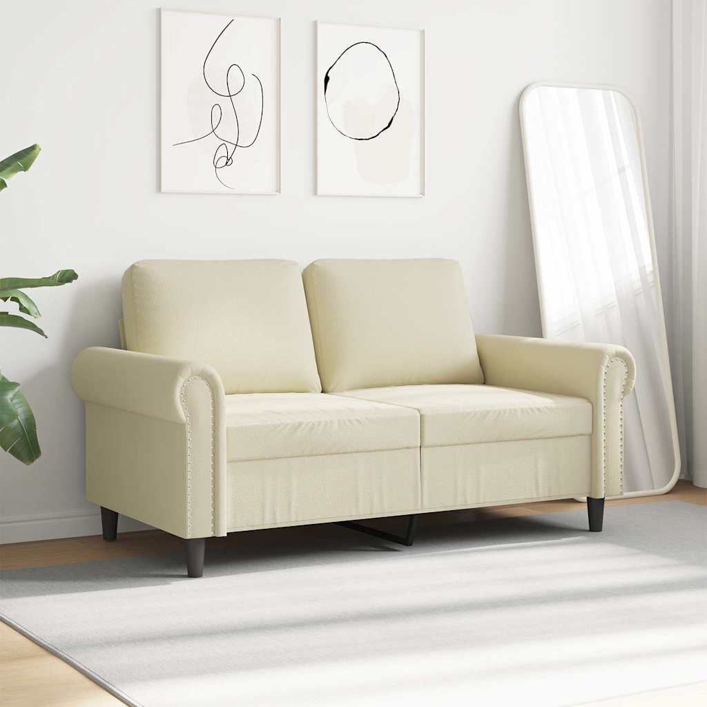 Dvosjed od tkanine krem 120 cm od umjetne kože