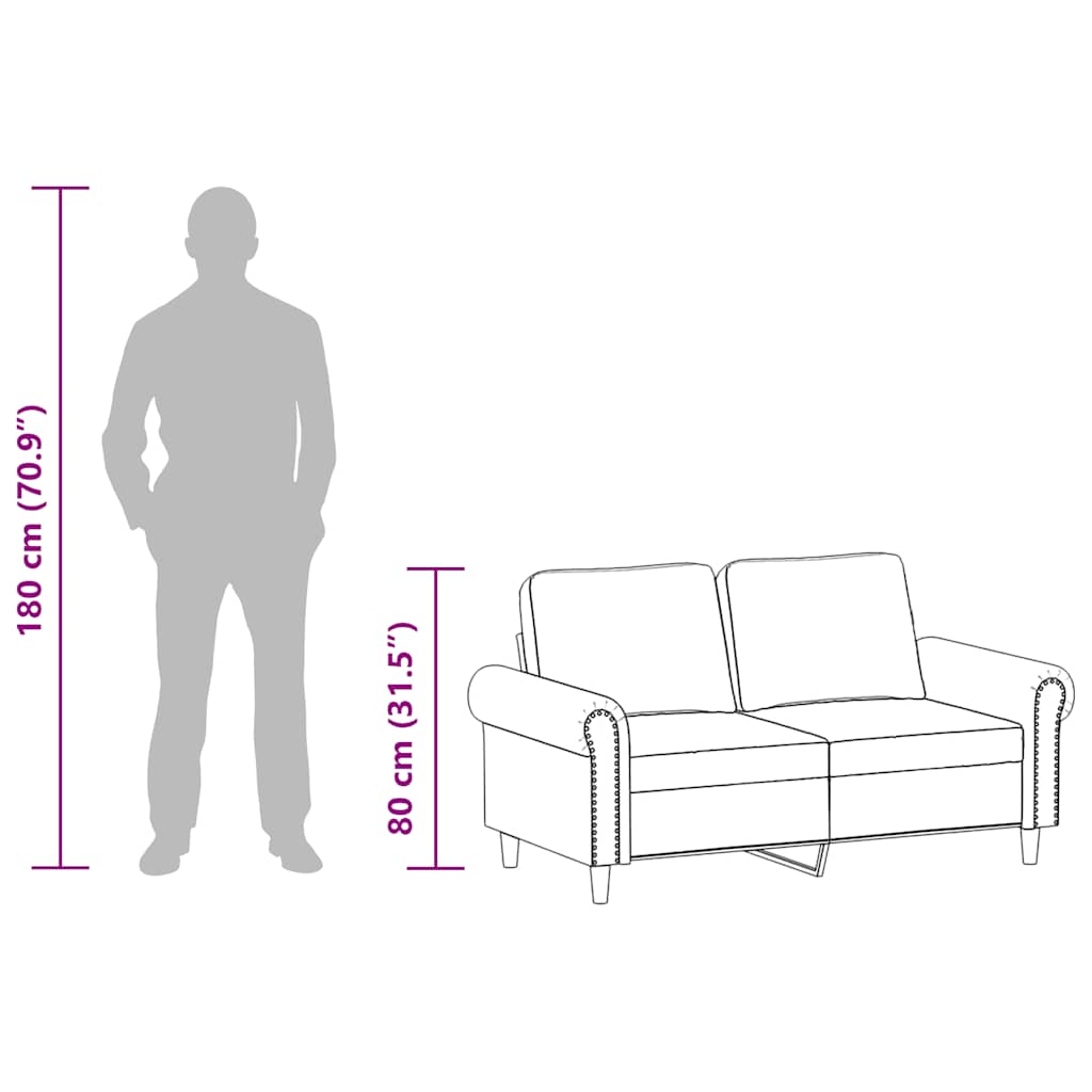 Dvosjed od tkanine krem 120 cm od umjetne kože