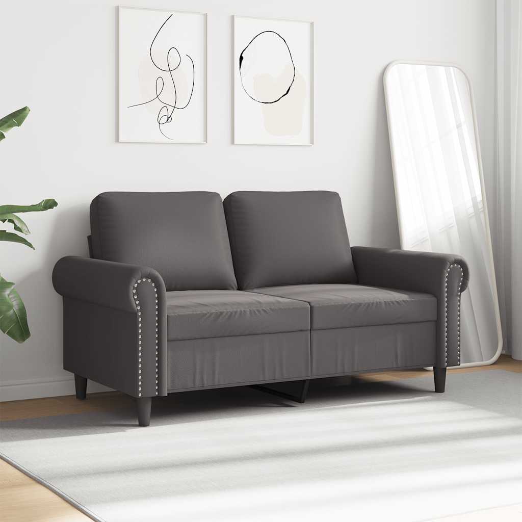 Dvosjed od tkanine siva 120 cm od umjetne kože