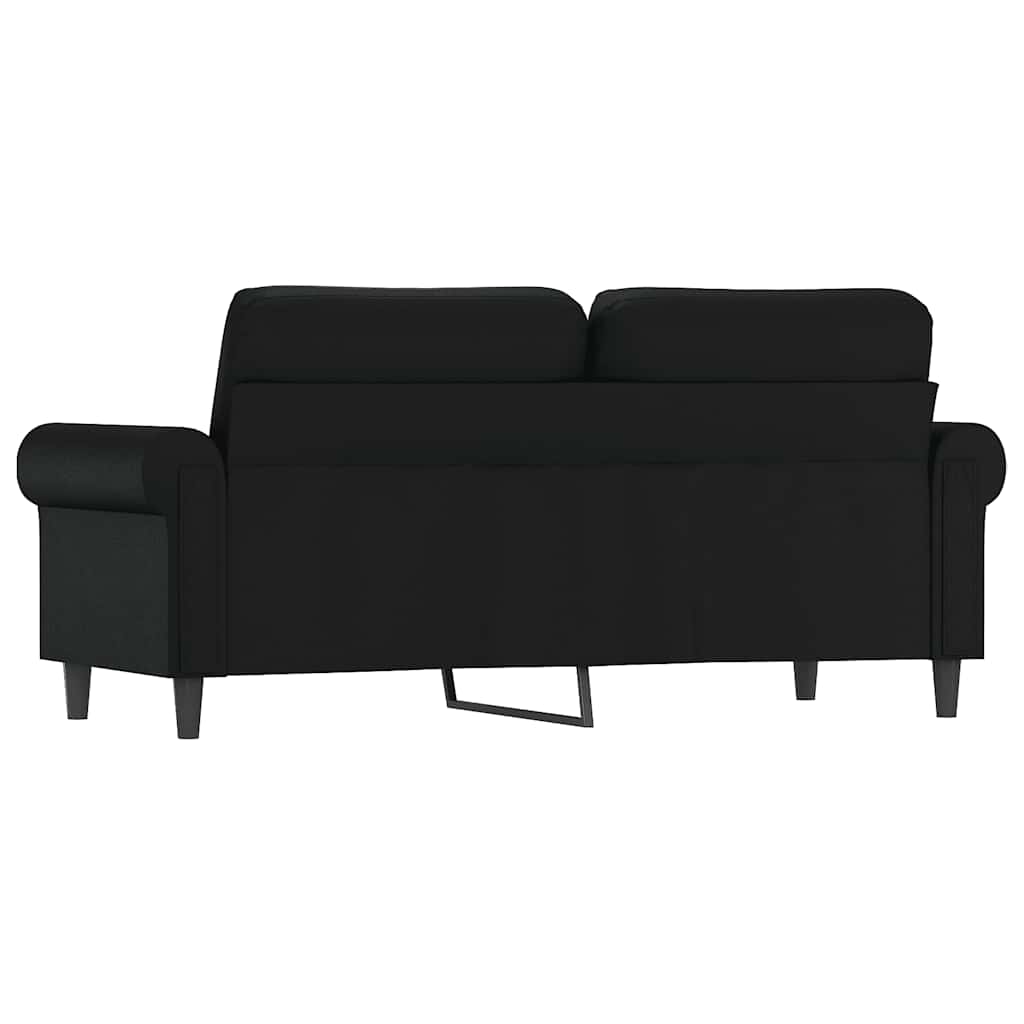 Dvosjed od tkanine crni 140 cm od umjetne kože