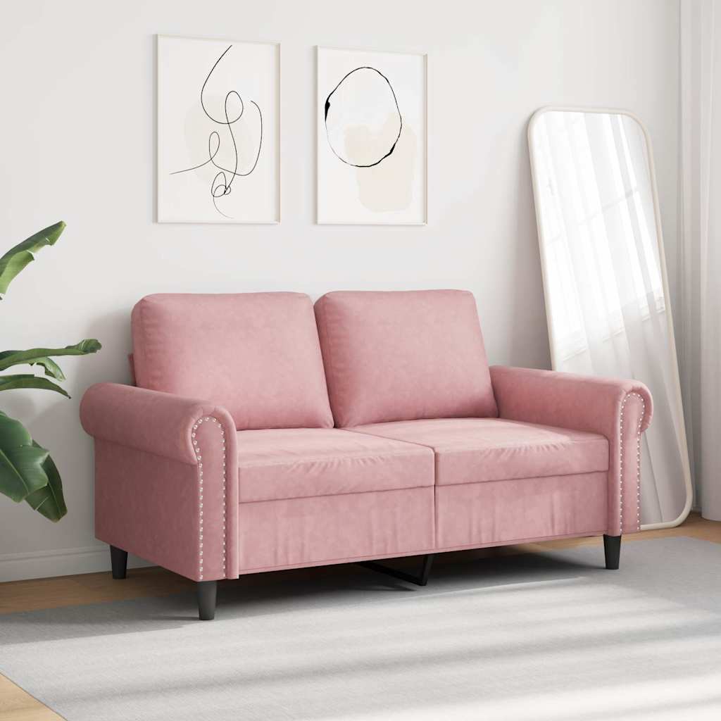 Dvosjed ružičasti 120 cm baršunasti