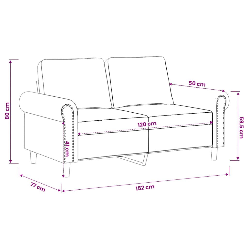 Dvosjed ružičasti 120 cm baršunasti