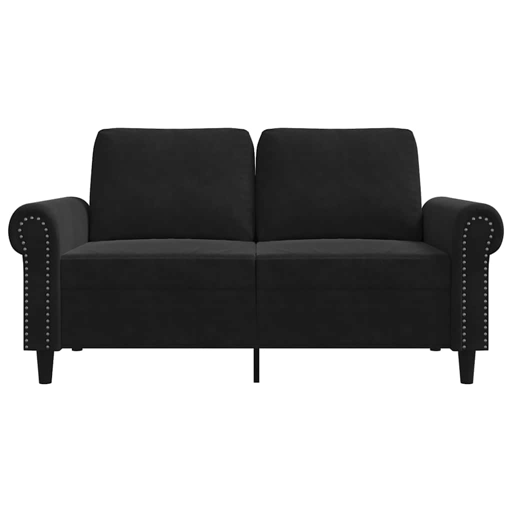 Dvosjed crni 120 cm baršunasti