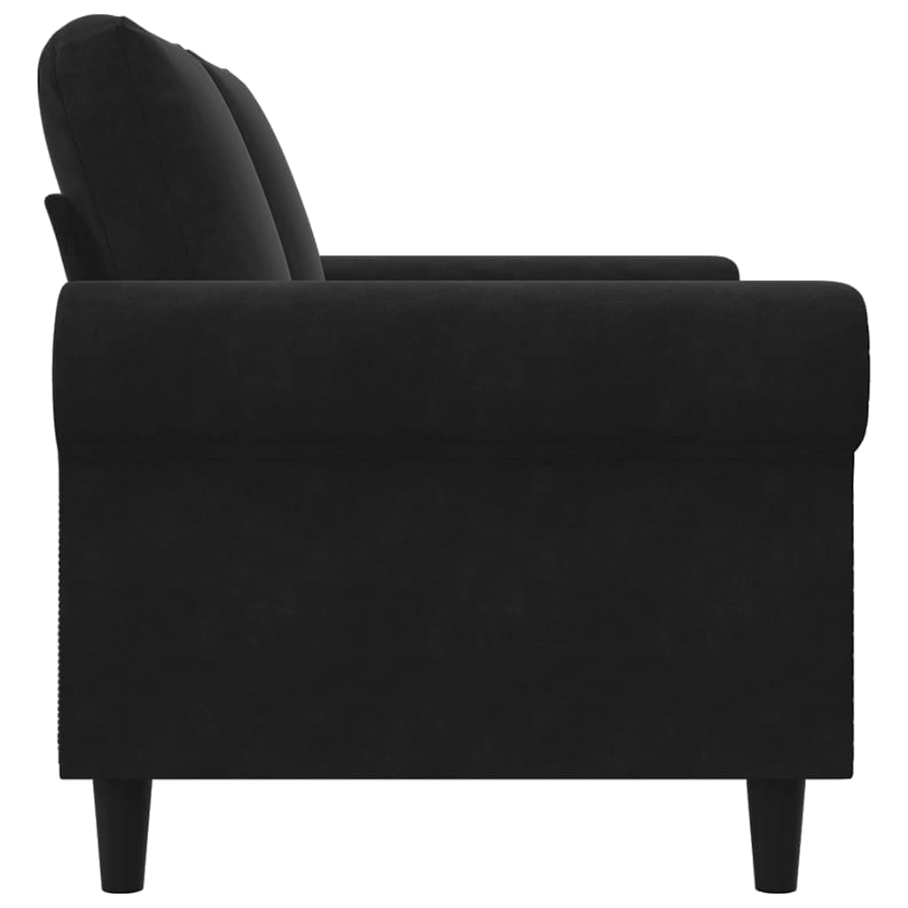 Dvosjed crni 120 cm baršunasti