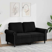 Dvosjed crni 120 cm baršunasti