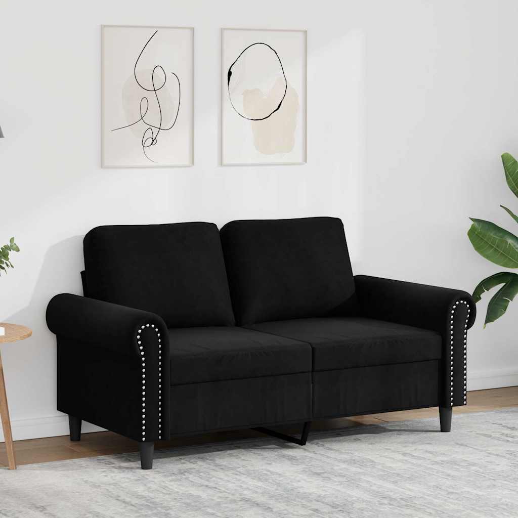 Dvosjed crni 120 cm baršunasti