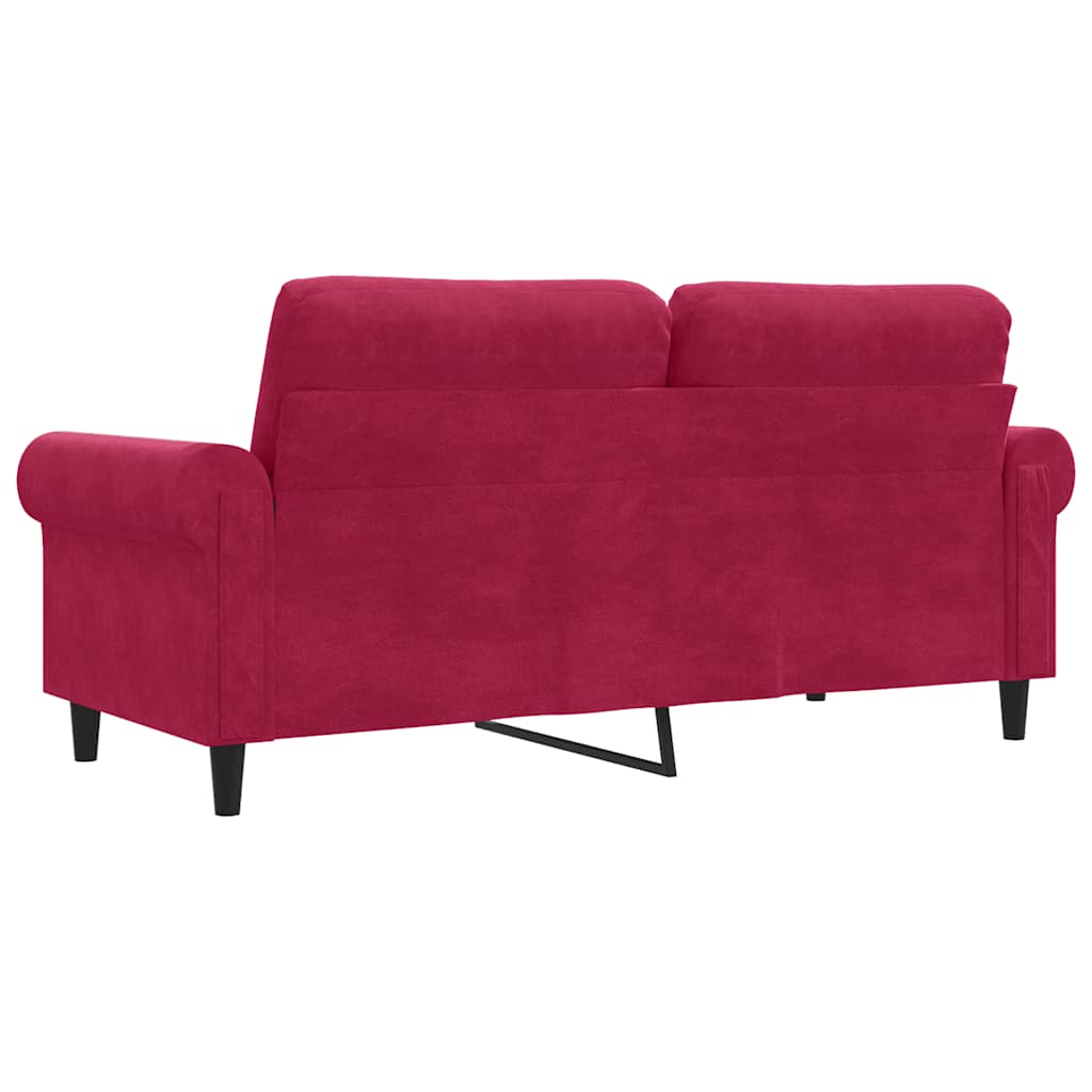 Dvosjed crvena boja vina 140 cm baršunasti