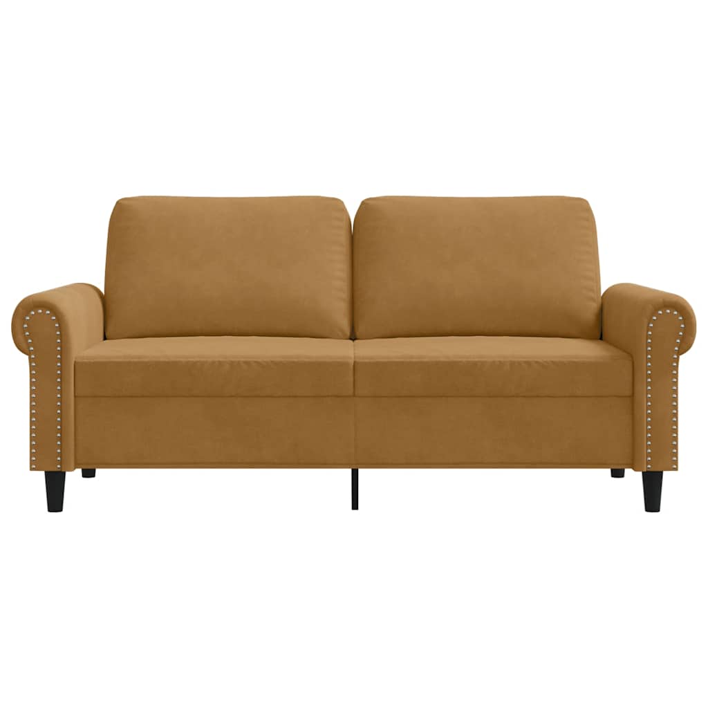 Dvosjed smeđi 140 cm baršunasti