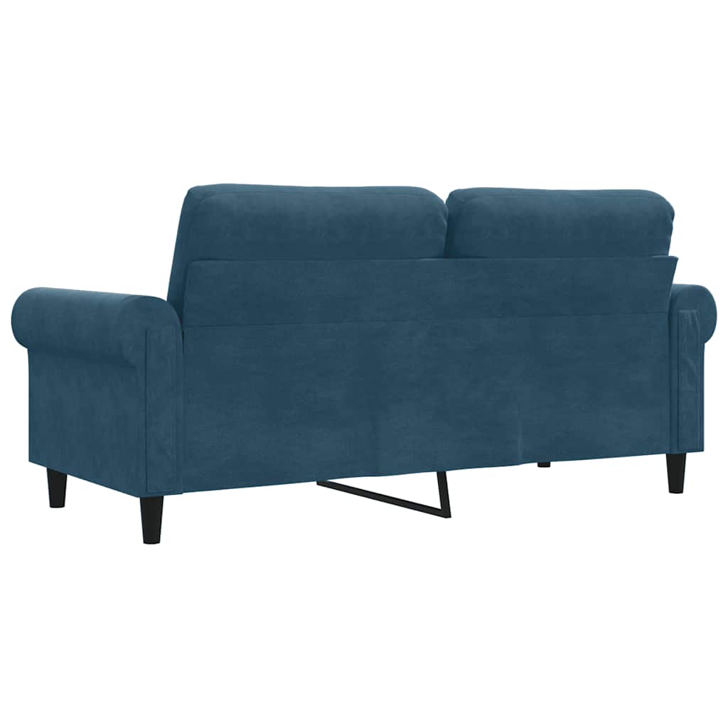 Dvosjed plavi 140 cm baršunasti