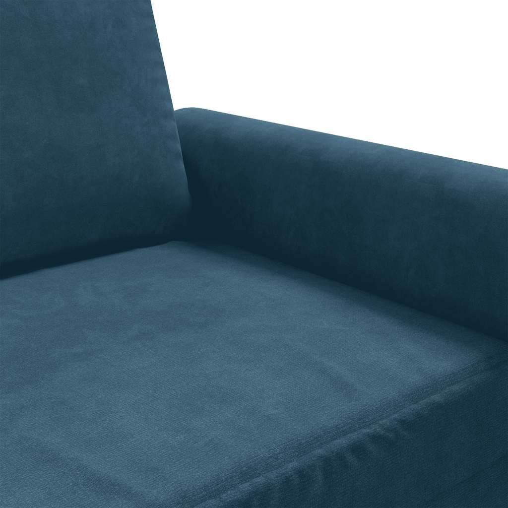 Dvosjed plavi 140 cm baršunasti
