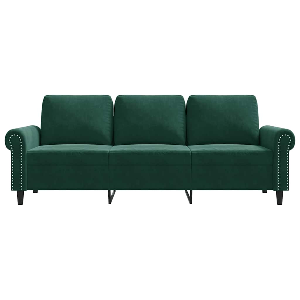 Trosjed tamnozeleni 180 cm baršunasti