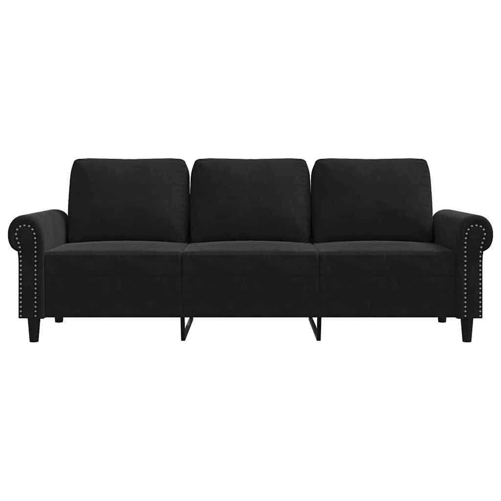 Trosjed od tkanine crna 180 cm baršunasti