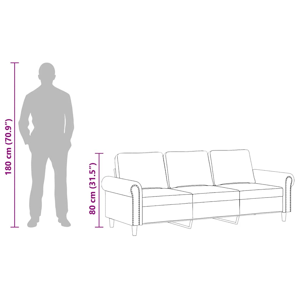 Trosjed od tkanine Plava 180 cm baršunasti