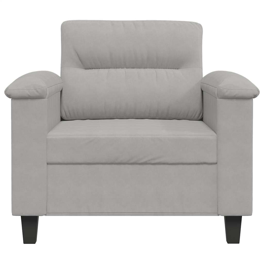 Fotelja svjetlosiva 60 cm od mikrovlakana