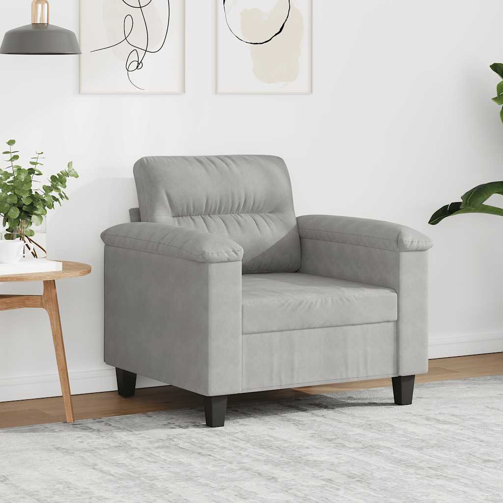 Fotelja svjetlosiva 60 cm od mikrovlakana