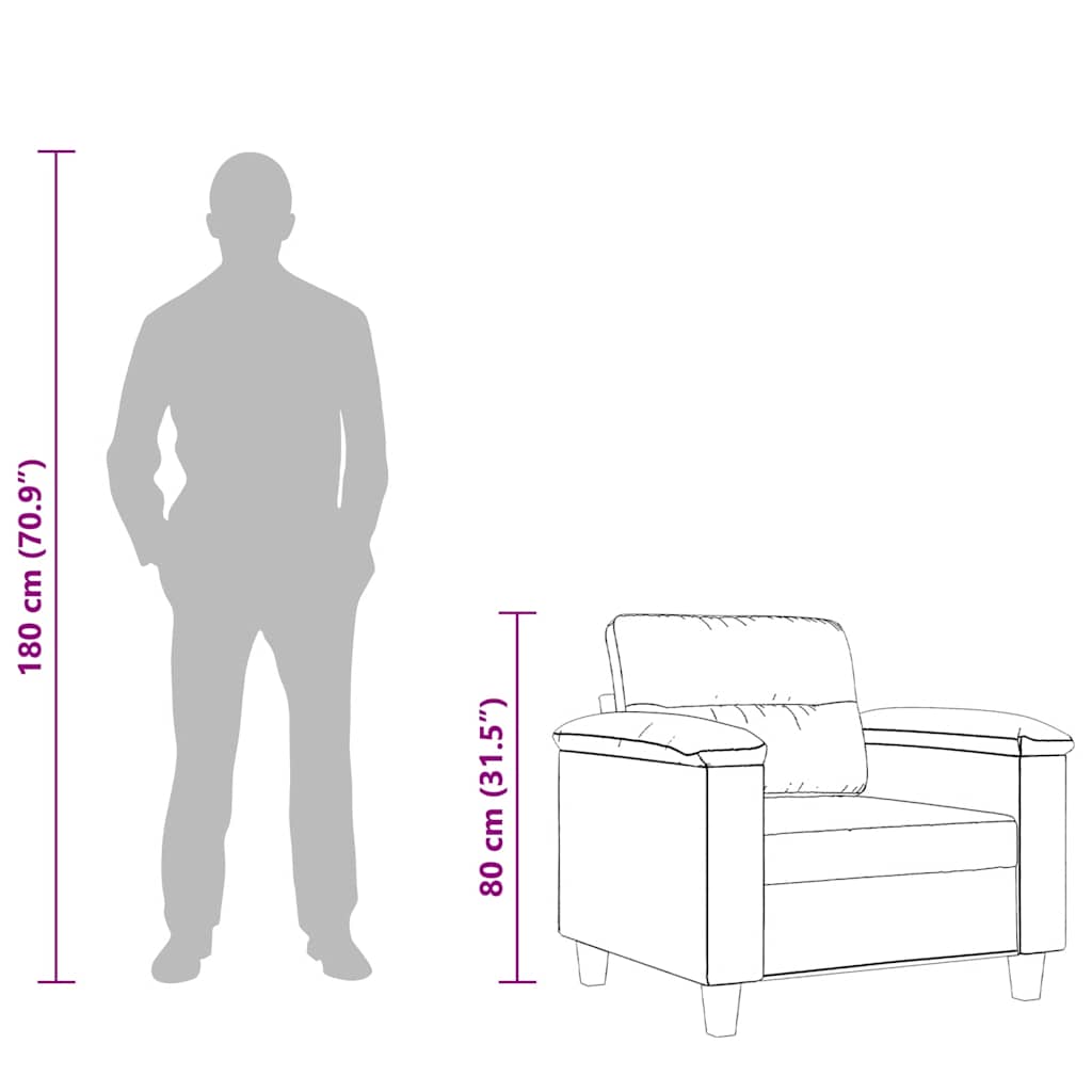 Fotelja crna 60 cm od mikrovlakana