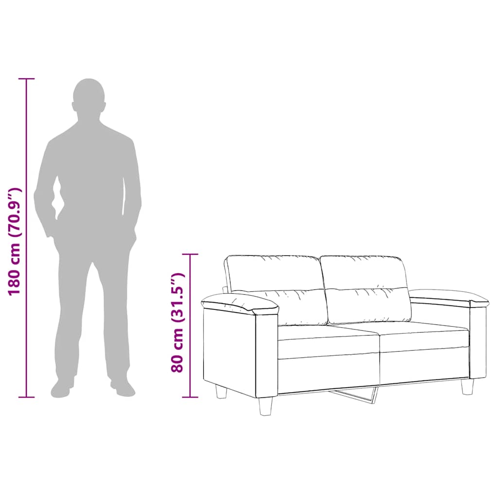 Dvosjed svjetlosivi 120 cm od mikrovlakana