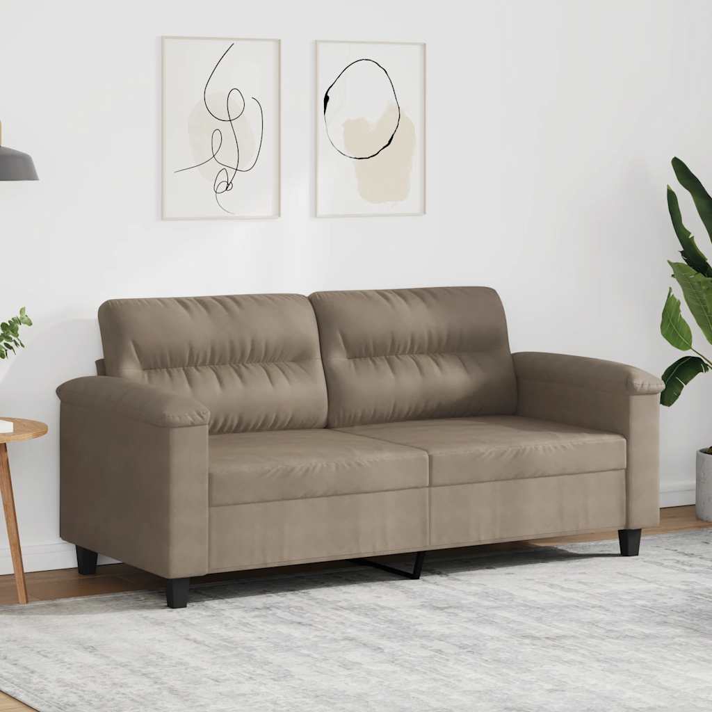 Dvosjed smeđesivi 140 cm od mikrovlakana
