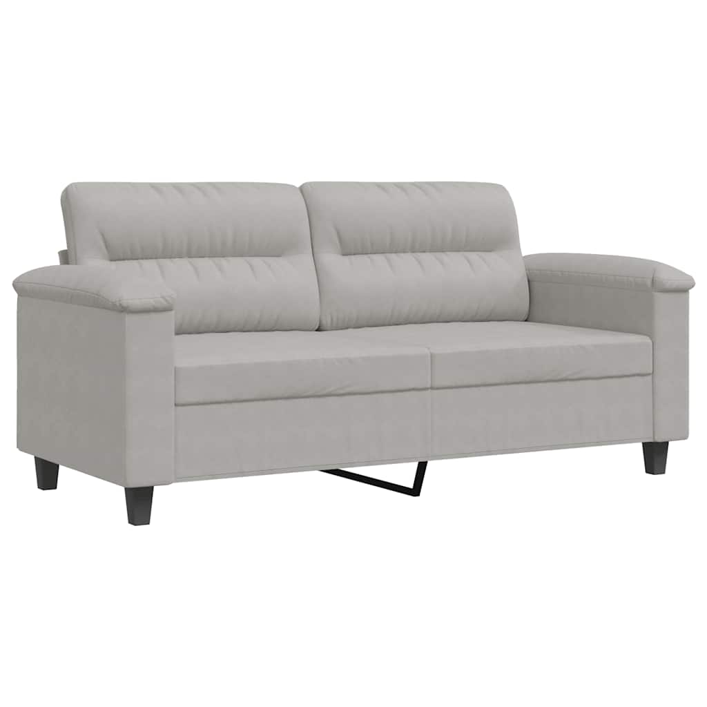 Dvosjed svjetlosivi 140 cm od mikrovlakana