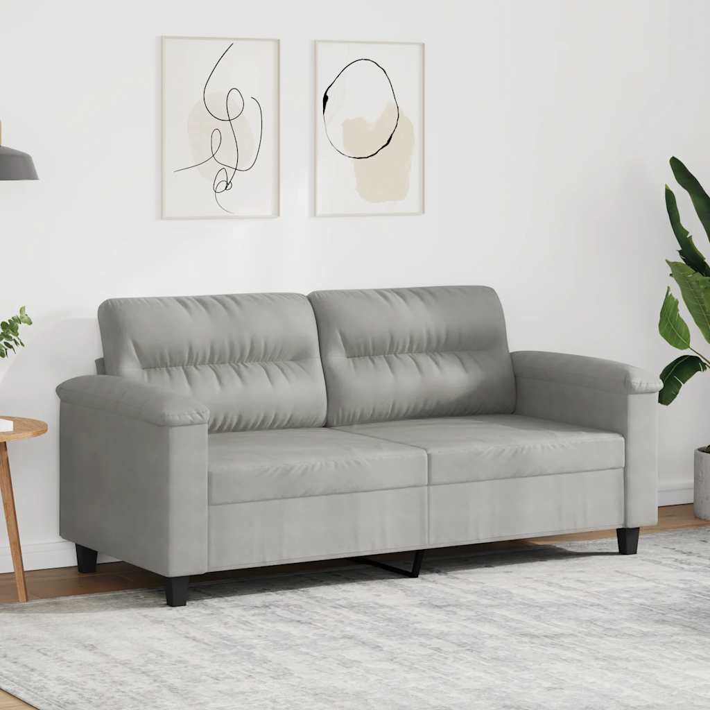Dvosjed svjetlosivi 140 cm od mikrovlakana