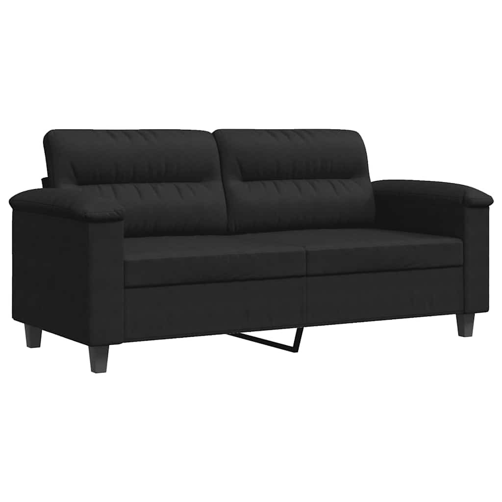 Dvosjed od tkanine crni 140 cm mikrovlakana