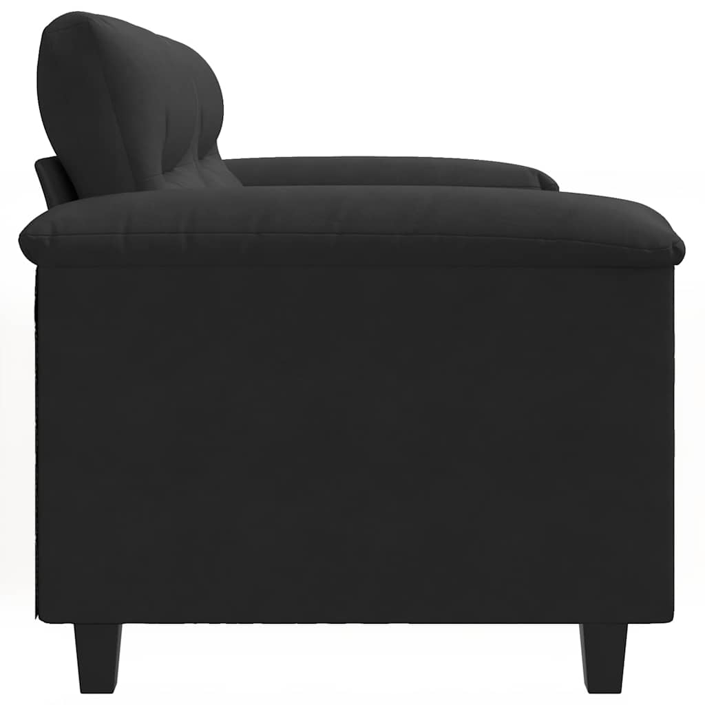 Dvosjed od tkanine crni 140 cm mikrovlakana